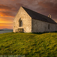 Buy canvas prints of St Cwyfan Church Anglesey  by Adrian Evans