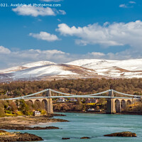 Buy canvas prints of Menai Bridge Snowdonia Anglesey by Adrian Evans