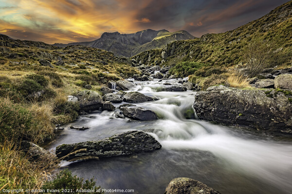 Cwm Idwal Rapids Snowdonia Wales Picture Board by Adrian Evans