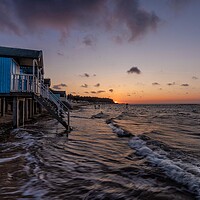 Buy canvas prints of High tide and sunset at Wells-next-the-Sea by Gary Pearson