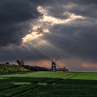 Buy canvas prints of Sun rays over Weybourne mill  by Gary Pearson