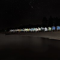 Buy canvas prints of Beach huts under the stars - Wells next the Sea by Gary Pearson