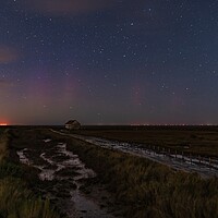 Buy canvas prints of The Northern lights arrive at Thornham in Norfolk  by Gary Pearson