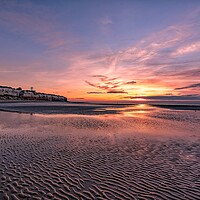 Buy canvas prints of Sunset over beautiful Old Hunstanton beach by Gary Pearson