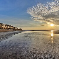 Buy canvas prints of Sunset over Hunstanton beach  by Gary Pearson