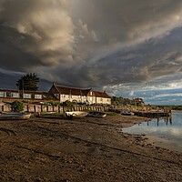 Buy canvas prints of Moody clouds over Burnham Overy Staithe  by Gary Pearson