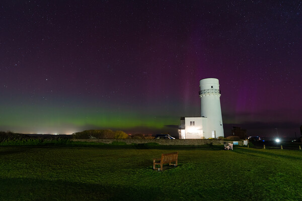 Northern lights over the old lighthouse at Hunstanton  Picture Board by Gary Pearson