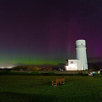 Buy canvas prints of Northern lights over the old lighthouse at Hunstanton  by Gary Pearson