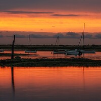 Buy canvas prints of Sunset at Brancaster Staithe by Gary Pearson