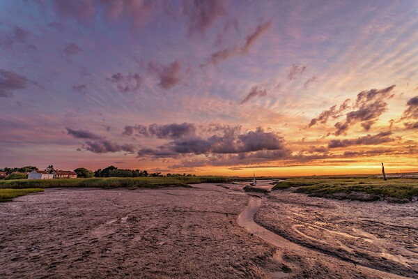 Sunset and low tide - Brancaster Staithe  Picture Board by Gary Pearson