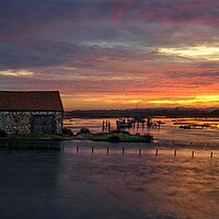 Buy canvas prints of The old coal barn at sunrise by Gary Pearson