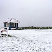 Buy canvas prints of A snowy day at Hunstanton by Gary Pearson