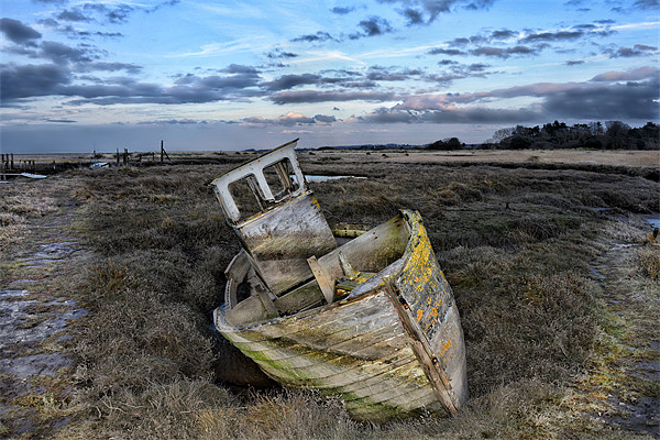 The Thornham boat wreck Picture Board by Gary Pearson
