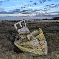 Buy canvas prints of The Thornham boat wreck by Gary Pearson
