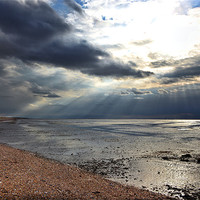 Buy canvas prints of God rays over The Wash by Gary Pearson