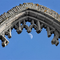 Buy canvas prints of Moon hanging on the archway by Gary Pearson