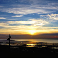 Buy canvas prints of Sunset over Hunstanton beach by Gary Pearson