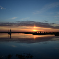 Buy canvas prints of Brancaster Staithe reflections of sunset by Gary Pearson
