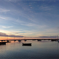 Buy canvas prints of Brancaster Staithe Harbour panorama by Gary Pearson
