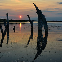 Buy canvas prints of High tide over Thornham marsh by Gary Pearson