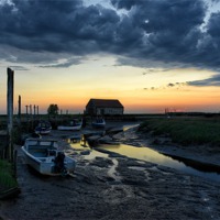 Buy canvas prints of Sunset over Thornham harbour by Gary Pearson