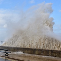 Buy canvas prints of Big waves on Hunstanton seafront by Gary Pearson