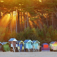 Buy canvas prints of Wells next-the-sea beach huts by Gary Pearson