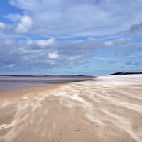 Buy canvas prints of Brancaster beach sand storm by Gary Pearson