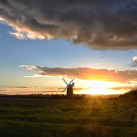 Buy canvas prints of Burnham Overy mill sunset by Gary Pearson