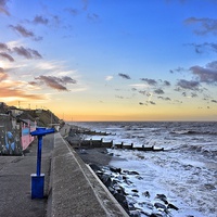 Buy canvas prints of Sheringham sea front at sunset by Gary Pearson