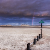 Buy canvas prints of Wells next the sea rainbow by Gary Pearson