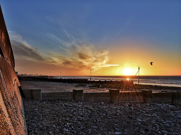 Sunset on Hunstanton beach Picture Board by Gary Pearson
