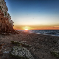 Buy canvas prints of Hunstanton cliffs at sunset by Gary Pearson
