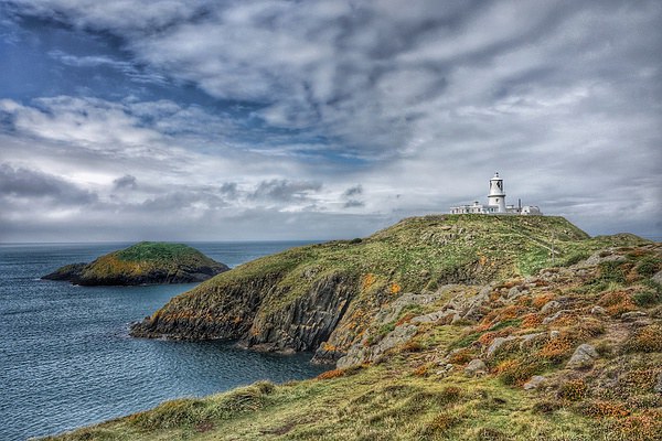 Strumble Head lighthouse Pembrokeshire Picture Board by Gary Pearson