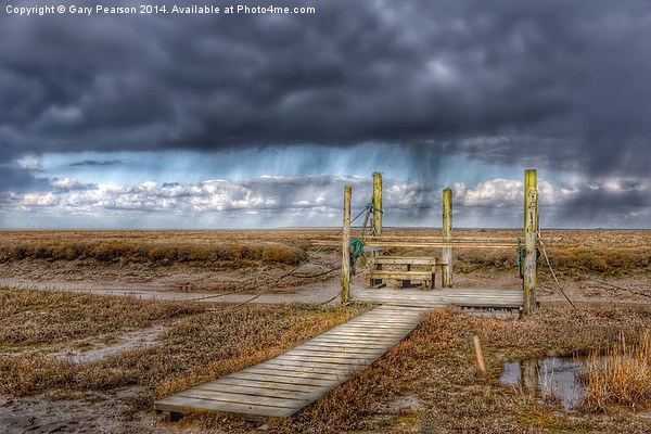 An approaching shower Thornham Norfolk Picture Board by Gary Pearson
