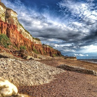 Buy canvas prints of Hunstanton beach and cliffs by Gary Pearson