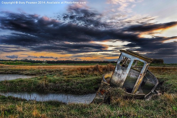 The Thornham fishing boat wreck Picture Board by Gary Pearson