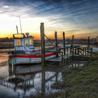 Buy canvas prints of Sunrise over Thornham staithe by Gary Pearson