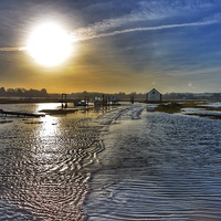 Buy canvas prints of Flood tide at Thornham by Gary Pearson