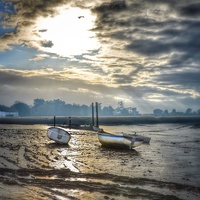 Buy canvas prints of Low tide at Brancaster Staithe by Gary Pearson