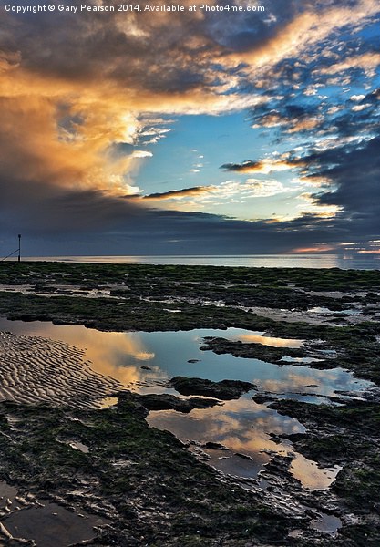 Reflections on Hunstanton beach Picture Board by Gary Pearson