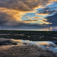 Buy canvas prints of Reflections of sunset by Gary Pearson