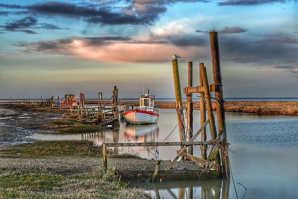 High tide at Thornham quay Picture Board by Gary Pearson