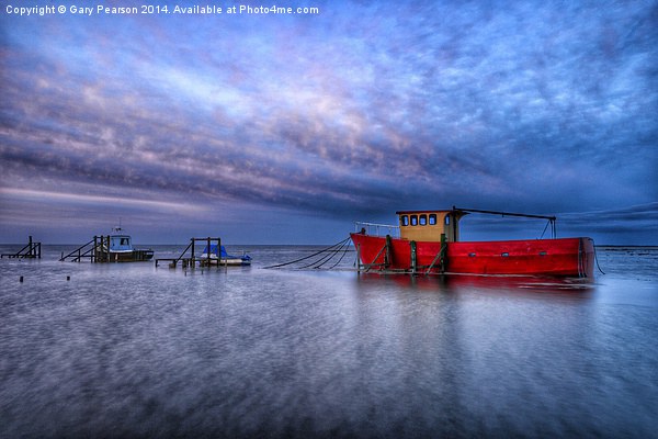 Fishing boats at Thornham Picture Board by Gary Pearson