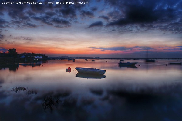 Sunset reflections Burnham Overy Staithe Picture Board by Gary Pearson