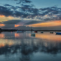 Buy canvas prints of Sunset reflections Burnham Overy Staithe by Gary Pearson