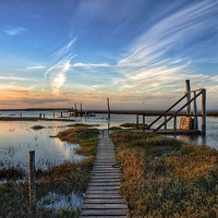 Buy canvas prints of Thornham quay in Norfolk by Gary Pearson