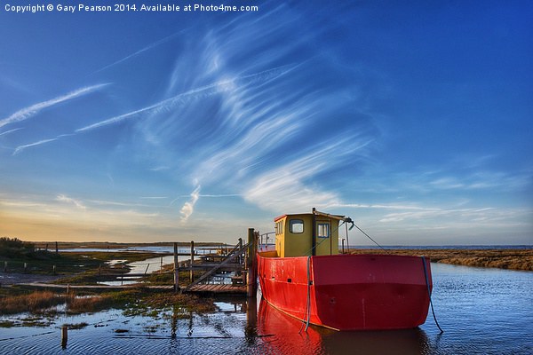 Fishing boat at Thornham Picture Board by Gary Pearson