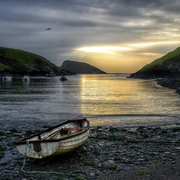 Buy canvas prints of Abercastle harbour sunset by Gary Pearson
