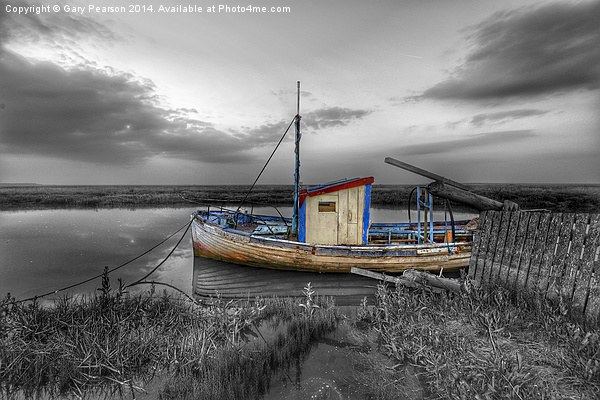 Fishing boat at Thornham in Norfolk Picture Board by Gary Pearson